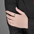 thumbnail image 4 of PAMTIER Unisex Stainless Steel 4mm Simple Elegant Thin Stackable Round Crystal Inlay Cross Signet Ring Couple Wedding Band Gold Size 7, 4 of 5