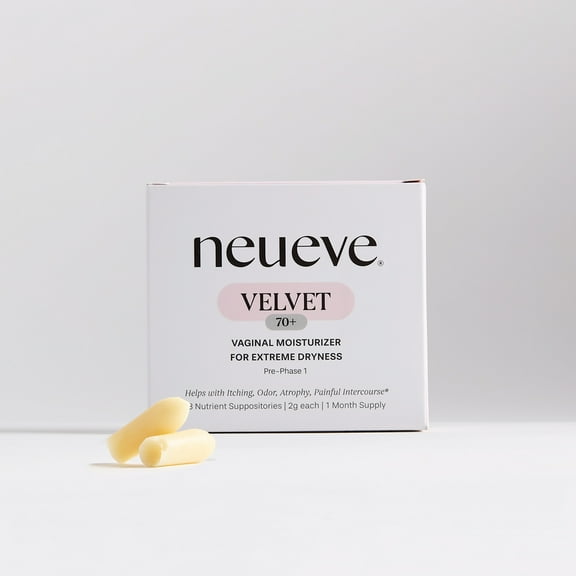 NeuEve Velvet Vaginal Suppositories for Women Over 70 – Hormone-Free Moisture Support, 8 Count
