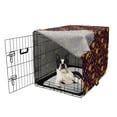 thumbnail image 5 of Autumn Dog Crate Cover, Pumpkin Acorn Mushroom Seasonal Vegetable Veggies Tree Leafs Composition, Easy to Use Pet Kennel Cover Small Dogs Puppies Kittens, 7 Sizes, Dark Maroon Marigold, by Ambesonne, 5 of 6