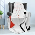 thumbnail image 4 of Engagement Party Soft Flannel Fleece Throw Blanket, Celebration Modern Minimalist Design Couple with Heart Flowers, Cozy Plush for Indoor and Outdoor Use, 50" x 60", Black White and Red, by Ambesonne, 4 of 5