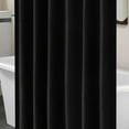 thumbnail image 5 of 1pc Solid Color Shower Curtain Black Waterproof Bathroom Polyester Moisture-proof Partition Curtain with Hook (150x180cm), 5 of 5