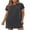 Gray, variant on DOKOTOO Women's Casual Dresses Straight Loose Crew Neck Summer T Shirt Dress Short Sleeve Ribbed T-shirt Mini Dress Holiday Vacation with Pocket Brown Size L US12-14