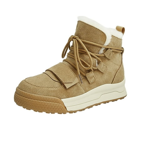 

NOKIO Fashionable Women S Winter Warm Ankle Boots Lace Up Half Design And Sheepskin Rubber Sole Men Snow Boots Fashion Men Shoe Fashionable Women S Ankle Booties Stylish Ladies Fall Ankle Boots