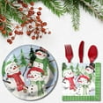 Snowman Christmas Paper Plates and Napkins Disposable Holiday