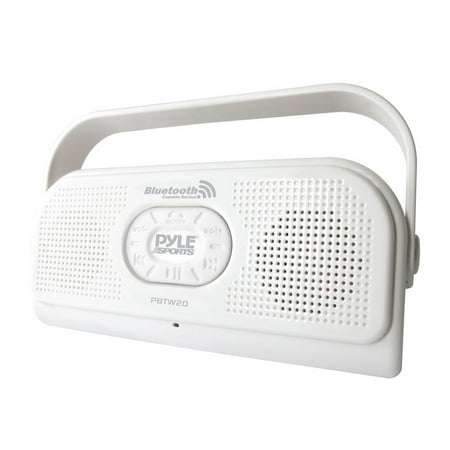 Pyle Surf Sound Party Water Resistant Cordless BT Stereo Speaker with Microphone For Cell Phone Talking (Color White)
