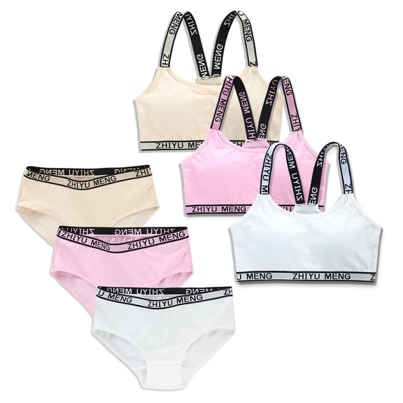 Girls’Training Bra Set - 10PCS Girls Cotton Training Bralettes Bralette and Underwear Panties Briefs