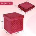 thumbnail image 6 of Folding Storage Ottoman Cube Velvet Tufted Space-Saving Toy Box Foot Rest Stool Seat for Home Bedroom, 11.8", 6 of 8
