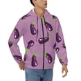 thumbnail image 4 of Zip Up Hoodies for Men - purple Eggplant Pattern Long Sleeve Comfrt Men'S Fashion Hoodies & Sweatshirts, Jackets for Men Hoodies Pullover Clothing Clothes with Pouch, 4 of 5