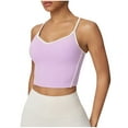 thumbnail image 2 of Timegard Womens Longline Sports Bras Spaghetti Strap Active Gym Yoga Workout Crop Tank Top with Built in Bra, 2 of 5