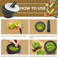 thumbnail image 6 of Queenmail 6" Granite Mortar and Pestle Set Guacamole Bowl Natural Stone Grinder for Spices, Seasonings, Pastes, Pestos and Guacamole (Black), 6 of 7