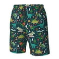 thumbnail image 4 of Logiee Christmas Dinosaur colorful Print Mens Swim Trunks Quick Dry Board Shorts,Breathable Hawaii Beach Shorts Swimwear Bathing Suits-3X-Large, 4 of 6