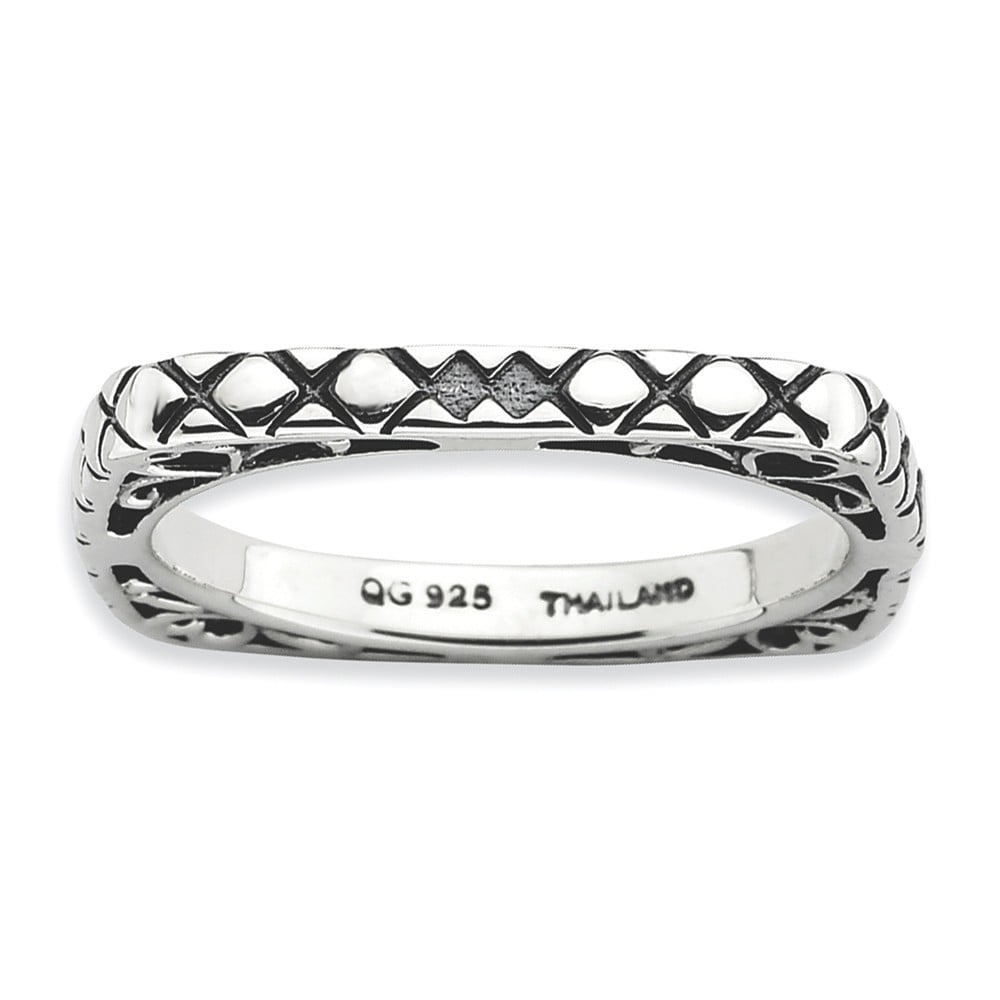 Stackable Expressions Sterling Silver Polished Square Ring Stackable Expressions Sterling Silver Polished Square Ring