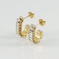 thumbnail image 1 of Nvzi Conjunto versátil en forma de U con pendientes llenos de diamantes y circonitas, pendientes y pendientes con diseño de nicho de acero de titanio (blanco), 1 of 4