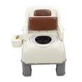 thumbnail image 1 of Bedside Commode Toilet, Slip Proof Removable Armrest Padded Backrest Soft Cushion Bedside Commode Chair  for Adults, 1 of 7