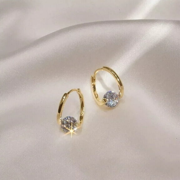 2Ct Round Cut Lab-Created Diamond Drop Dangle Earrings In 14K Yellow Gold Plated