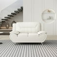 thumbnail image 2 of Uspridefurniture Carlock 61.3'' Faux Leather Pillow Top Arm Loveseat,White, 2 of 5