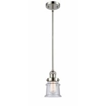Innovations Lighting  Franklin Restoration Canton - 1 Light 5" Stem Hung Mini Pendant Polished Nickel/Seedy