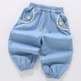 thumbnail image 4 of Jeans for Girls Kids Summer Denim Pants Soft Casual Long Trousers for Toddler Baby Children Lightweight Girls Bottoms 7-8T, 4 of 5