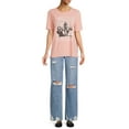 thumbnail image 3 of Time And Tru Women's Graphic Tee with Short Sleeves, 3 of 5