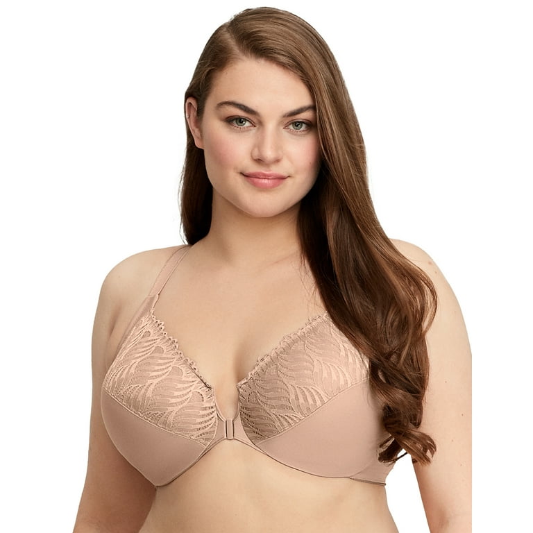 Glamorise Front-Closure Cotton T-Back Wire-free Comfort Bra - Pink