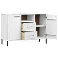 thumbnail image 3 of vidaXL Sideboard with Metal Legs White 113x40x77 cm Solid Wood OSLO, 3 of 5