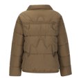 thumbnail image 5 of Olyvenn Winter Fashion Solid Comfy Down Coat Women Short Puffer Jacket Zip up Loose Casual Warm Light Parkas Coffee S, 5 of 9