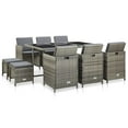 thumbnail image 1 of vidaXL 11 Piece Outdoor Dining Set with Cushions Poly Rattan Grey, 1 of 5