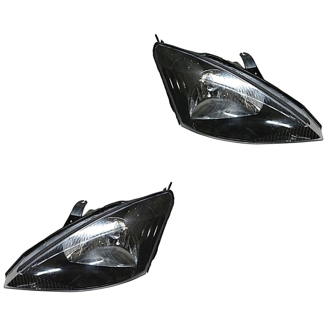 Par de Faros Focus 2000 A 2004 Ford Fondo negro TYC .