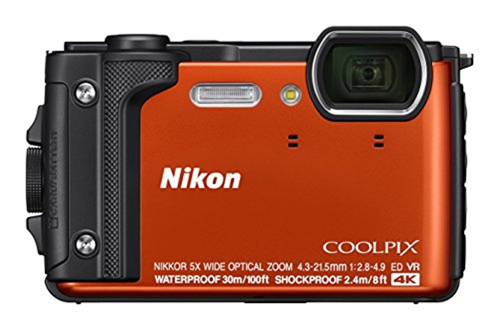 Nikon W300 Waterproof Underwater Digital Camera with TFT LCD, 3", Orange (26524)