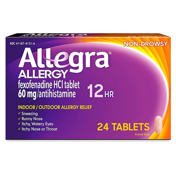 Allegra Allergy 12 Hour Non-Drowsy Tablets 24 ea (Pack of 3)