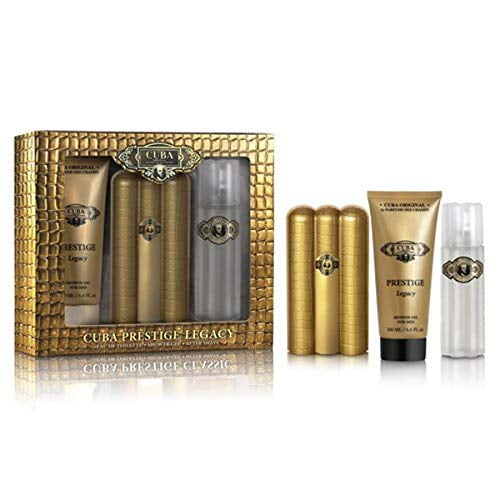 CUBA PRESTIGE LEGACY DE Cuba EDT SPRAY 3 OZ Y PARA DESPUÉS DEL AFEITADO 3.3 OZ Y GEL DE DUCHA 6.7 OZ