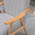 thumbnail image 2 of Accent Chairs HOMCOM Mid-Century Modern Accent Chair, Upholstered Arm Chair for Living Room, Comfy Chair for Bedroom with Wood Legs, Gray,Comfortable Chairs, 2 of 10
