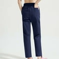 thumbnail image 3 of FAIWAD Womens Casual Pants Drawstring Straight Elastic Waist Lounge Trousers Ladies Solid Color Pants, 3 of 4