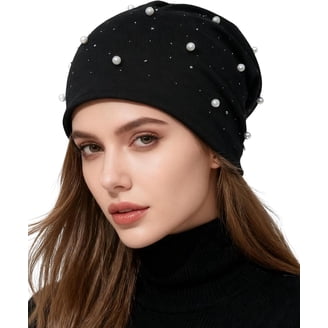 8312 Womens Beret Hat Pearl Rhinestone Wool Winter Warm Beanies Hat French Womens Beret Hat Pearl Rhinestone Wool Winter Warm Beanies  main image 3