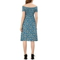 thumbnail image 3 of INSPIRE CHIC Women's Summer Boho Floral Print Off Shoulder High Split Long a Line Dress, 3 of 5