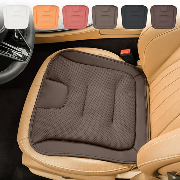 Msgweeeg Car Seat Cushion Desk Chair Seat Cushion Leather Car Seat Cushion All Season Seat Cushion Fully Enclosed Leather Seat Cushion Seat Cover Breathable Seat Easy to Clean for Summer Heat