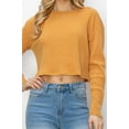 thumbnail image 3 of Drop Shoulder Crew Neck Cropped Sweater Rib-knit, 3 of 7