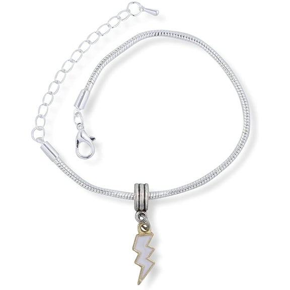 Emerald Park Jewelry Lightning Bolt Bracelet | Stainless Steel Snake Chain Charm Bracelet