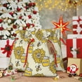 thumbnail image 6 of Rocae Cartoon Honey Pot Bee Sunflower for Christmas Drawstring Linen Gift Bag with Drawstrings Treat Bag Goody Present Bags for Christmas Party Favor-Medium, 6 of 9