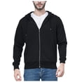 thumbnail image 2 of MIASHUI Men's Multi-Color Casual Zip Up Hoodie Loose Fit Solid Color Pullover Sweatshirt Lightweight Jacket with Pockets Black,D, 2 of 4