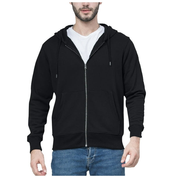 WILLBEST Sudaderas Navideñas para Hombre, Color Liso, Holgadas, Informales, con Capucha y Cremallera E