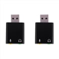 thumbnail image 1 of 2X 7.1-Channel Aluminum Alloy USB Sound Card Computer External Sound Card USB7.1 Sound Card Analog Sound Card,2 x 7.1 USB sound card,black, 1 of 8