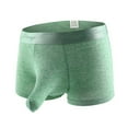 thumbnail image 2 of Boxer Briefs for Men Underwear with Bulge-Pouch Support Mid Waisted Casual Solid Color Breathable Stretchy Comfort Basic Boxers, 2 of 8