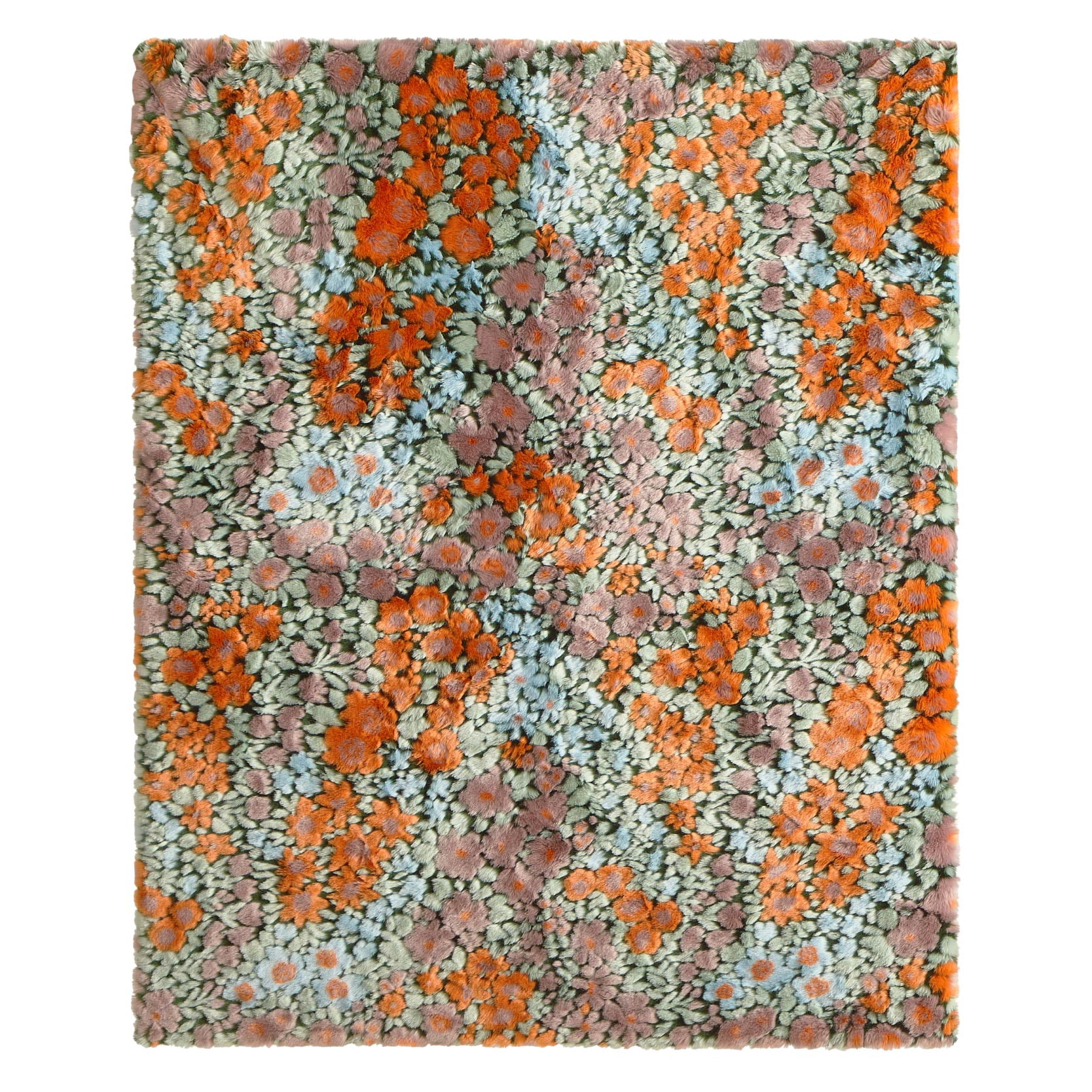 Beautiful Faux Fur Floral Throw Blanket by Drew Barrymore, 50" x 60"
