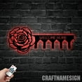 thumbnail image 3 of Craftnamesign Rose Metal Key Holder, Flower Decor Key Holder, Metal Coat Rack, Rose Key Hanger, 3 of 5