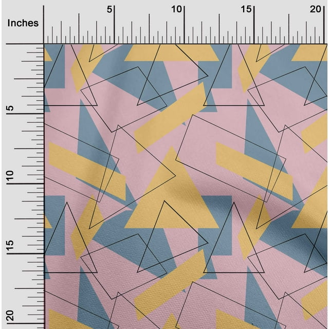 oneOone Cotton Poplin Fabric Rectangle & Triangle Geometric Decor Fabric Printed BTY 42 Inch Wide