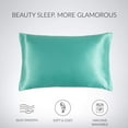 thumbnail image 4 of 2 fundas de almohada de seda helada, azul aguamarina, 20 x 29 pulgadas., 4 of 6