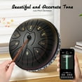 thumbnail image 5 of ALILYY Steel Tongue Drum 11 Note 6 Inches D-Key Tank Drum Handpan Drum Percussion Instrument for Meditation Entertainment Musical Education Concert Mind Healing Yoga,Black, 5 of 8
