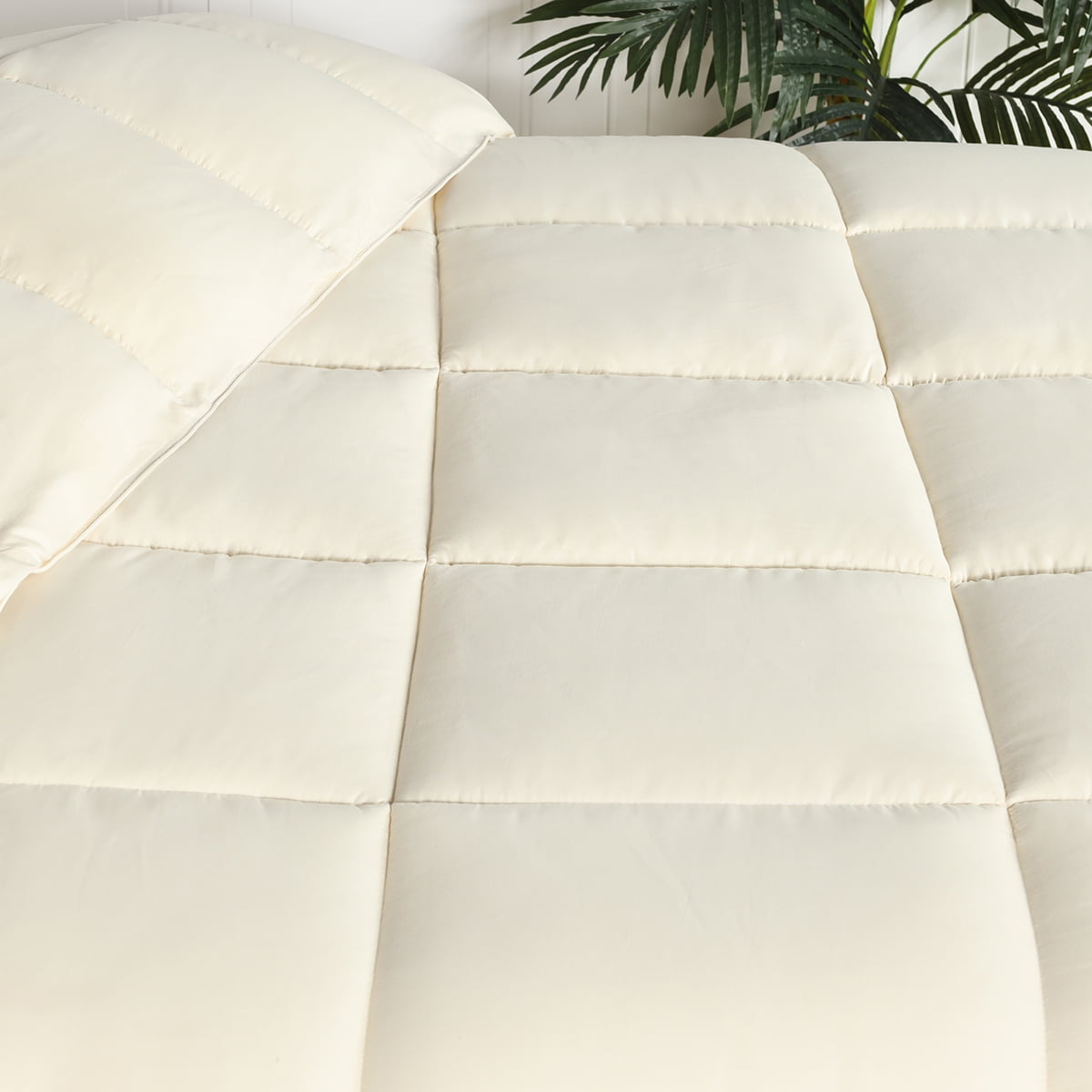 BNM Solid Comforter Down Alternative Bedding, Twin/Twin XL, Ivory