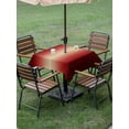 thumbnail image 4 of Outdoor Tablecloths with Umbrella Hole & Zipper, Dark Red Ombre 54x54 Inch Square Tablecloths, Modern Yellow Gradient Farmhouse Art Waterproof Table Cloth, Patio/Pool/Picnic Table Covers, 4 of 8